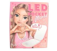 Depesche Espejo de bolsillo LED TOPModel 13502 – Plegable con aumento, 3 niveles, rosa, con cable