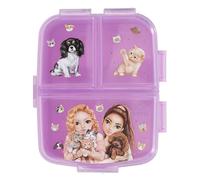 Depesche Fiambrera 13518 TOPModel Kitty & Doggy morada, 4 compartimentos, tapa abatible