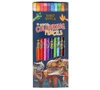 Depesche 13530 Dino World - Juego de lápices de Colores con 10 Colores en Estuche, Incluye Goma de borrar en Cada lápiz, para Colorear en la Escuela y Durante el Tiempo Libre