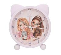 Depesche 13548 TOPModel Kitty and Doggy - Despertador Infantil con diseño de Perros y Gatos y Orejas, Reloj silencioso con función de luz, Incluye batería