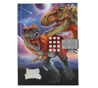 Depesche 13581 Dino World - Agenda con código numérico y Sonido, Libro en Azul y Morado, con Motivo -T-Rex y 192 páginas rayadas