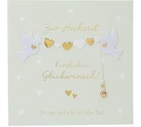 Depesche 13593.46 Tarjeta plegable Paper Love para boda, con frase a juego y diseños coloridos, sin texto interior, tarjeta plegable con sobre