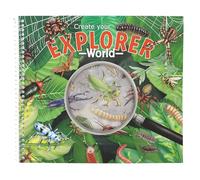 Depesche 13599 Explorer: Libro de Pegatinas con 16 páginas de Fondo para Pegar y Decorar, Incluye 4 páginas de Pegatinas de Insectos y en Relieve