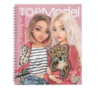 Depesche 13737 TOPModel Leoheart: libro para colorear con 40 páginas preimpresas para diseñar motivos de modelos con leopardos, incluye 1 hoja de pegatinas.