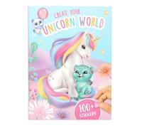 Depesche 13880 Ylvi Create your Unicorn World: libro de pegatinas de 20 páginas para diseñar motivos mágicos de fondo, incluye 6 hojas de pegatinas brillantes, plateadas y de espuma
