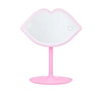 Depesche Espejo de mesa TOPModel 14116 Candy Glam LED, forma de labios, borde luminoso rosa