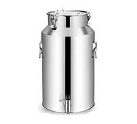 Depósito de agua de acero sin entrada de 48 L, cubo sellado con grifo para té con leche, sopa, beves, y transporte de líquidos, a prueba de fugas