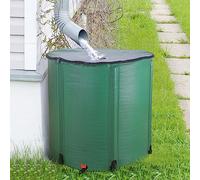 Depósito de agua portátil de 200 n Rain Barrel para canalón, sistema de recogida de agua de lluvia con espiga de filtro, contenedor ecológico para recoger agua verde