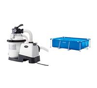 Depuradora de arena INTEX Krystal Clear 4500 litros/hora 0,25 hp, Multicolor + 28272NP Small Frame - Piscina desmontable, 300 x 200 x 75 cm, 3.834 litros, azul