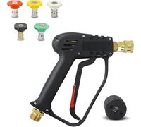 DERASL Pistola de limpieza de alta presión 4000PSI con acoplamientos rápidos de manguera de alta presión M22 (14 mm) y Nilfisk, 5 boquillas de conexión para automóviles, hogares y jardines