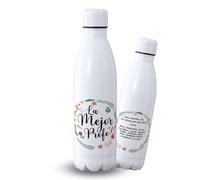 DEREGALOOS Botella Profesora Personalizada 700ml Acero Inoxidable. Bidón con Diseño Original Divertido para Fin de Curso. Regalo Profesor Maestra Seño Tutor con Nombre y Alumnos. (El mejor profe)