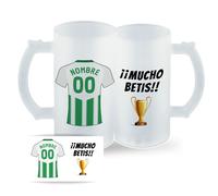 DEREGALOOS Jarra de Cerveza de Fútbol Personalizada del F.C. Betis para forofos y aficionados