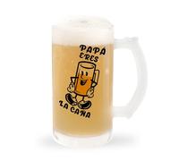 Deregaloos - Jarra de Cerveza Personalizada de Cristal Esmerilado