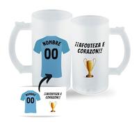 DEREGALOOS Jarra Personalizada con nombre de Fútbol Celta. Jarra de cerveza personalizada. Regalo Original para Aficionados del Futbol. Regalos Mundial Futbolistas. (Celta)