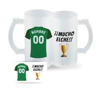 DEREGALOOS Jarra Personalizada con nombre de Fútbol Elche. Jarra de cerveza personalizada. Regalo Original para Aficionados del Futbol. Regalos Mundial Futbolistas. (Elche)