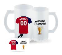DEREGALOOS Jarra Personalizada con nombre de Fútbol Osasuna. Jarra de cerveza personalizada. Regalo Original para Aficionados del Futbol. Regalos Mundial Futbolistas. (Osasuna)