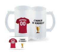DEREGALOOS Jarra Personalizada con nombre de Fútbol Sevilla. Jarra de cerveza personalizada. Regalo Original para Aficionados del Futbol. Regalos Mundial Futbolistas. (Sevilla)
