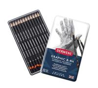 Derwent 34213 - Set de 12 Lápices Duros B-9H, Grafito de Calidad Profesional para Todos los Artistas, Principiantes y Profesionales, Pensado para Bocetos, Dibujos, Sombreados e Ilustraciones