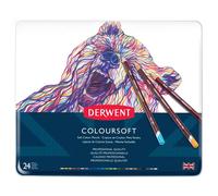 Derwent Coloursoft Caja de 24 Lápices de Colores Surtidos
