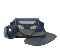 Deryan Cuna de Viaje, Bolsa Transporte, 2 en 1, Plegado ultracompacto, Colchón extraíble, con Mosquitera, 0-2.5 años (0-15kg), Tela Transpirable, Entrada Lateral con Cremallera, Parque bebé (Azul)