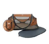 Deryan Cuna de Viaje, Bolsa Transporte, 2 en 1, Plegado ultracompacto, Colchón extraíble, con Mosquitera, 0-2.5 años (0-15kg), Tela Transpirable, Entrada Lateral con Cremallera, Parque bebé (Caramelo)