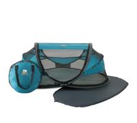 Deryan Cuna de Viaje, Bolsa Transporte, 2 en 1, Plegado ultracompacto, Colchón extraíble, con Mosquitera, 0-2.5 años (0-15kg), Tela Transpirable, Entrada Lateral con Cremallera, Parque bebé (Océano)