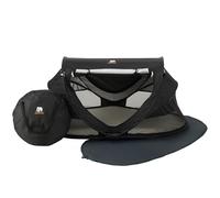 Deryan Cuna de Viaje, Bolsa Transporte, 2 en 1, Plegado ultracompacto, Colchón extraíble, con Mosquitera, 0-4.5 años (0-20kg), Tela Transpirable, Entrada Lateral con Cremallera, Parque bebé (Negro)