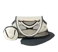 Deryan Cuna de Viaje, Bolsa Transporte, 2 en 1, Plegado ultracompacto, Colchón extraíble, con Mosquitera, 0-4.5 años (0-20kg), Tela Transpirable, Entrada Lateral con Cremallera, Parque bebé (Crema)