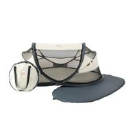 Deryan Cuna de Viaje, Bolsa Transporte, 2 en 1, Plegado ultracompacto, Colchón extraíble, con Mosquitera, 0-2.5 años (0-15kg), Tela Transpirable, Entrada Lateral con Cremallera, Parque bebé (Crema)