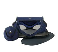 Deryan Cuna de Viaje, Bolsa Transporte, 2 en 1, Plegado ultracompacto, Colchón extraíble, con Mosquitera, 0-4.5 años (0-20kg), Tela Transpirable, Entrada Lateral con Cremallera, Parque bebé (Azul)