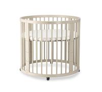 Deryan Willow Caja de juegos redonda - Parque infantil de madera para bebés - Incluye colchón - Playpen negro - Parque infantil de madera para interior seguro - Sand