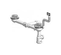 Desagüe Fregadero Ahorro Espacio para 2 Senos c/Válvula Cesta 115Ø T-55BM TECNOAGUA 50259