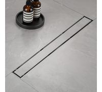 Desagüe para ducha de 100 cm - Modelo extraplano con sifón - Color plateado