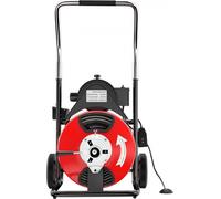 Desatascador de desagües eléctrico PRO – 390W – Cable espiral de 15 metros y 13 mm – Máquina de limpieza de tuberías con 4 cabezales de corte