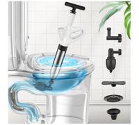 Desatascador tuberías profesional a presión, destapador de cañerías con manómetro visible, apto para WC, lavabos y fontanería del hogar(Off-white)