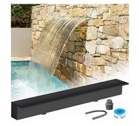 Desbordamiento de Cascada Exterior - Kit de desbordamiento de Cascada Moderno de Acero Inoxidable para Piscinas y estanques de jardín, Fuente de Agua empotrada en la Pared para paisajismo ex