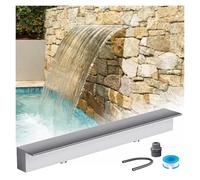 Desbordamiento de Cascada Exterior - Kit de desbordamiento de Cascada Moderno de Acero Inoxidable para Piscinas y estanques de jardín, Fuente de Agua empotrada en la Pared para paisajismo ex