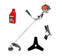 Desbrozadora a gasolina oleo-mac bch400t con hilo y disco, potente mot