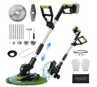 Desbrozadora con batería recargable - Recortadora de césped, batería compatible con Makita, 9600 r/min, mango telescópico de 99 - 132 cm, para cortar césped, cuidado de césped y jardín (sin baterías)