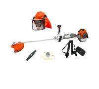 Desbrozadora de Gasolina 58cc Manillar de 32mm + Cabezal Aluminio + Casco + Disco Triturar SAKAWA 58cc Desbrozadoras