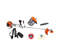 Desbrozadora de Gasolina 58cc Manillar de 32mm + Hilo Nylon + Disco 2 Puntas + Cabezal Aluminio + Careta SAKAWA 58cc Desbrozadoras