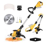 Desbrozadora Inalámbrica Plegable para Dewalt 20V (sin Batería) | Cortabordes eléctrico sin escobillas, indicador de batería, cabezal giratorio 75° y mango giratorio 90°, para jardín