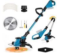 Desbrozadora Inalámbrica Plegable para Makita 18V (sin Batería) | Cortabordes eléctrico sin escobillas, indicador de batería, cabezal giratorio 75° y mango giratorio 90°, para jardín
