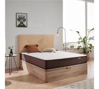 DESCANSIN Pack Colchon + Cabecero + Canape Abatible Maxima Comodidad | Gran Almacenaje (135x190, Beige)