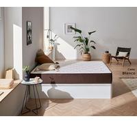 DESCANSIN Pack Colchón + Canapé abatible de Madera 180x200 Blanco - Cama matrimonial con canapé de 28cm de Alto