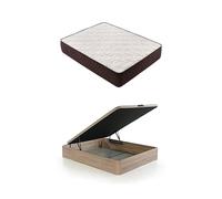 DESCANSIN Pack Colchon + Canape Abatible Maxima Comodidad | Gran Almacenaje (105x190, Beige)