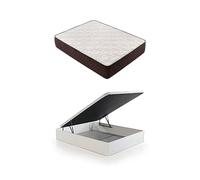 DESCANSIN Pack Colchon + Canape Abatible Maxima Comodidad | Gran Almacenaje (150x190, Blanco)