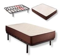 DESCANSIN - Pack Colchón Firmeza Muy Alta para Dolores de Espalda + Somier con Patas para Somier 25cm |Colchón Antiácaros y Anti Alérgico + Somier para Cama Individual o Camas Matrimoniales (150x190)