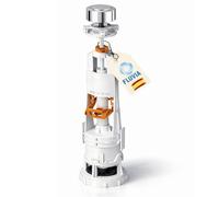 Descargador de Cisterna Universal con Base y Goma - Mecanismo WC Interrumpible, Montaje Fácil- Compatible con Cisternas de Doble Descarga-Base de Rosca-Goma de Cierre de Caucho modelo akua