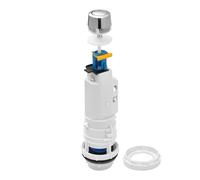 Descargador de cisterna wc universal con pulsador. Mecanismo de descarga simple interrumpible | Tecnoagua T-281+